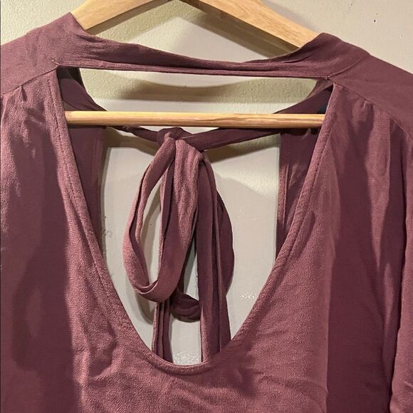 American Eagle Outfitters Brown Tie-Back Blouse - Picture 4 of 6